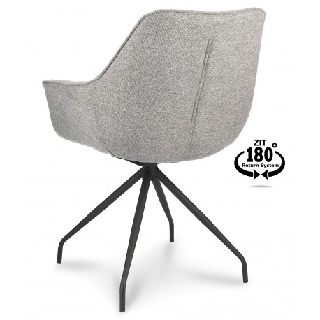 Assens dining chairs with swivel function Zinc