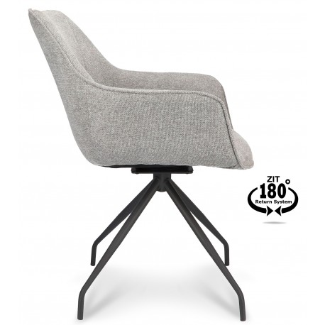 Assens dining chairs with swivel function Zinc