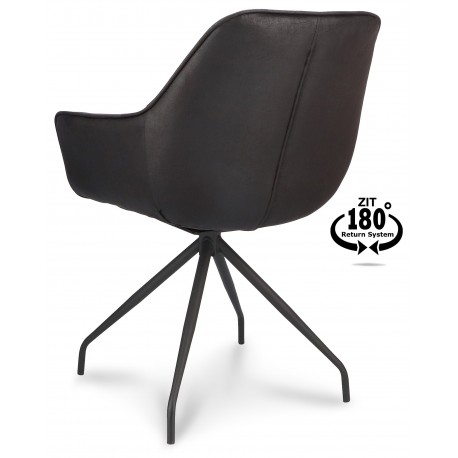 Assens dining chair with swivel function Hunter Black