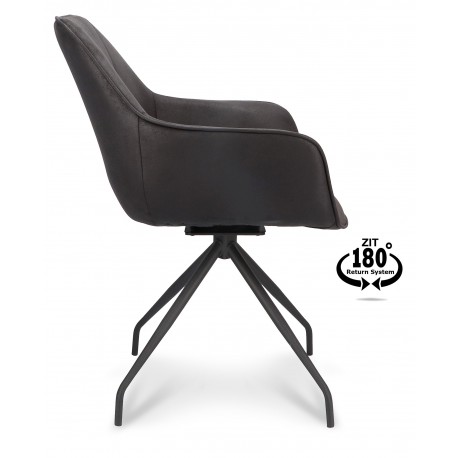 Assens dining chair with swivel function Hunter Black