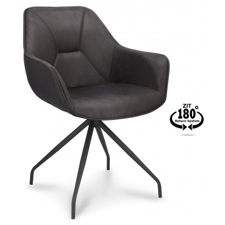 Assens dining chair with swivel function Hunter Black