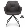 Assens dining chair with swivel function Hunter - Black leather
