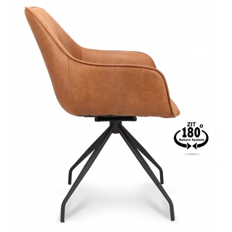 Assens dining chair with swivel function Hunter Camel