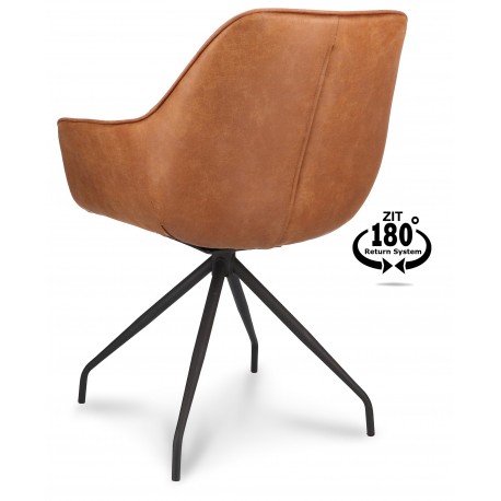 Assens dining chair with swivel function Hunter Camel