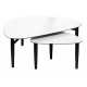 Katrine - Coffee table set - White nano laminate / Black lacquered oak