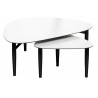 Katrine - Coffee table set - White nano laminate / Black lacquered oak