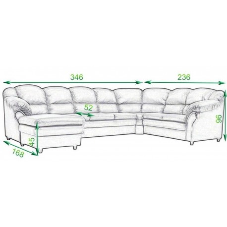 Lisbon corner sofa with chaise longue - left