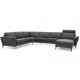 Amager Leather Corner Sofa with Chaise Lounge - Right