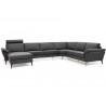 Amager Leather Corner Sofa with Chaise Lounge - Left