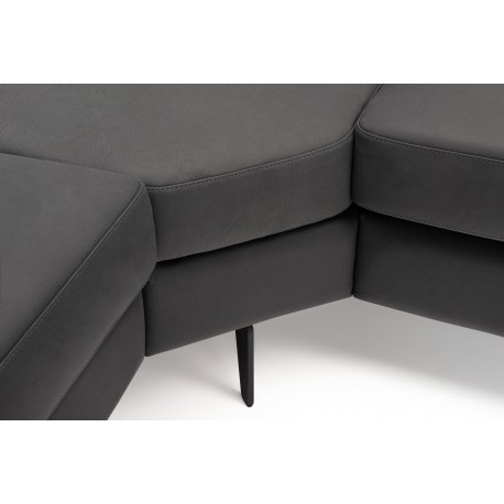 Amager Leather Corner Sofa with Chaise Lounge - Left