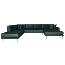 Carl Knudsen | Corner Sofa with Right Chaise Lounge | Dark Green Velvet