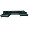 Carl Knudsen - Corner Sofa with Right Chaise Lounge - Dark Green Velvet