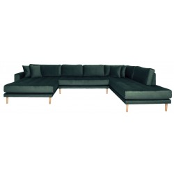 Carl Knudsen | Corner Sofa with Left Chaise Lounge | Dark Green Velvet
