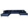 Carl Knudsen - Corner Sofa with Right Chaise Lounge - Dark blue Velvet