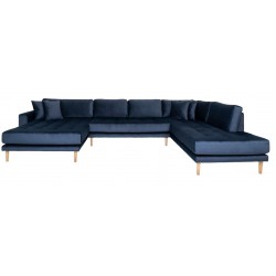 Carl Knudsen | Corner Sofa with Left Chaise Lounge | Dark blue Velvet