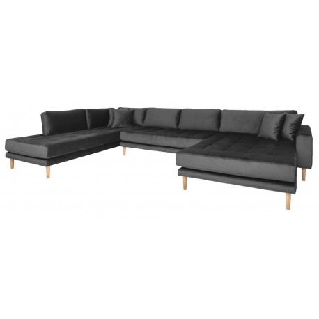 Carl Knudsen | Corner Sofa with Right Chaise Lounge | Dark grey Velvet