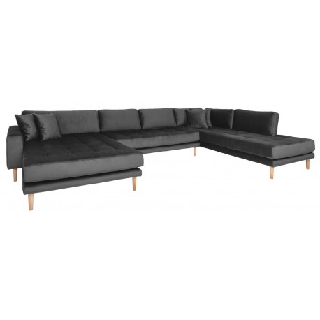 Carl Knudsen | Corner Sofa with Left Chaise Lounge | Dark grey Velvet