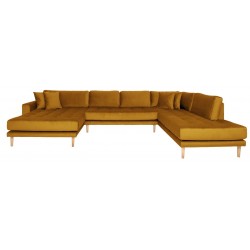 Carl Knudsen | Corner Sofa with Left Chaise Lounge | Mustard yellow velor
