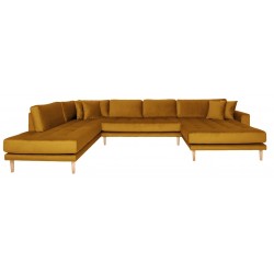 Carl Knudsen | Corner Sofa with Right Chaise Lounge | Mustard yellow velor