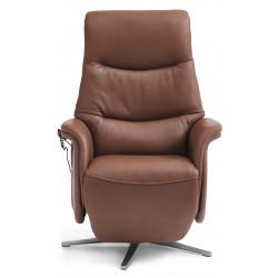 Bellahøj Armchair with Built-in Footrest and Lift Function | Cognac Semianiline leather