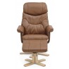 Fjord Leather Armchair incl. Footstool - Cognac