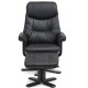 Fjord Leather Armchair incl. Footstool - Black