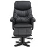 Fjord Leather Armchair incl. Footstool - Black