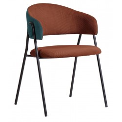 Mia spisebordsstol - Rustfarve Fløjl