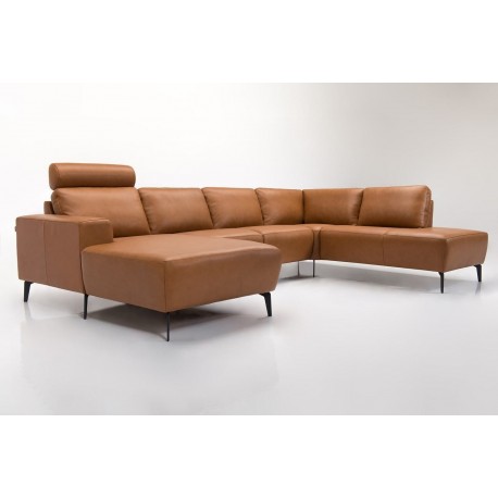 Copenhagen corner sofa with chaise longue Cognac