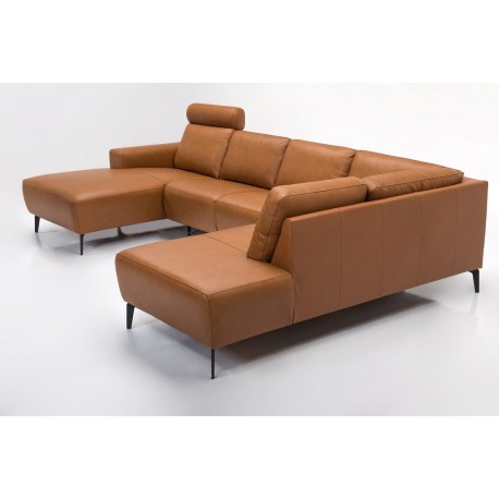 Copenhagen corner sofa with chaise longue Cognac