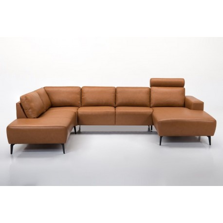 Copenhagen corner sofa with chaise longue Cognac