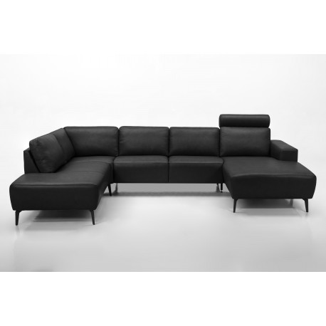 Copenhagen corner sofa with chaise longue Black - Right