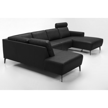 Copenhagen corner sofa with chaise longue Cognac