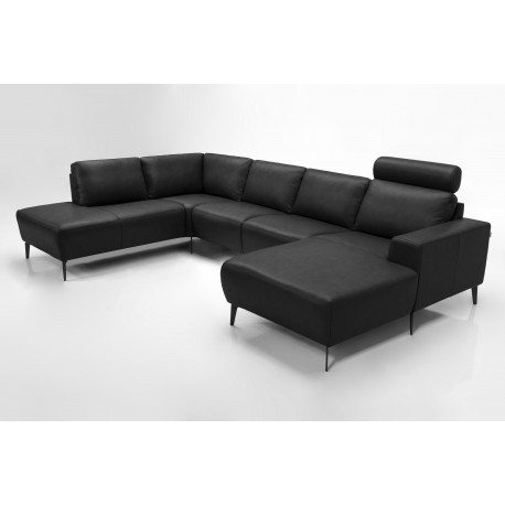 Copenhagen corner sofa with chaise longue Cognac