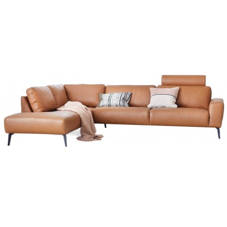 Copenhagen corner sofa with chaise longue Cognac