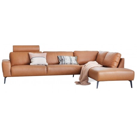 Copenhagen corner sofa with chaise longue Cognac