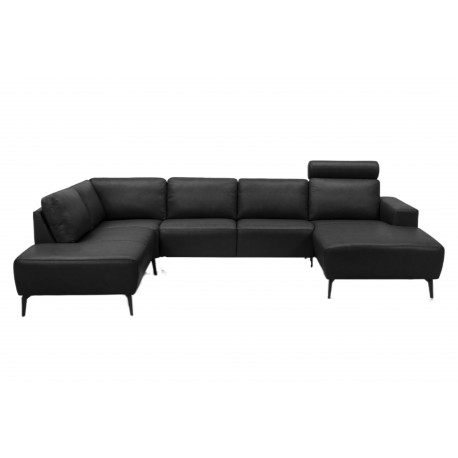 Copenhagen corner sofa with chaise longue Black - Right
