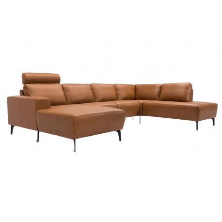 Copenhagen corner sofa with chaise longue Cognac