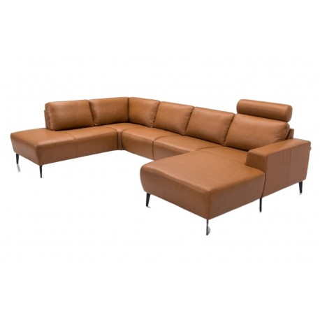 Copenhagen corner sofa with chaise longue Cognac