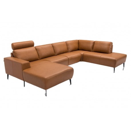 Copenhagen corner sofa with chaise longue Cognac