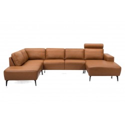 Copenhagen corner sofa with chaise longue Cognac