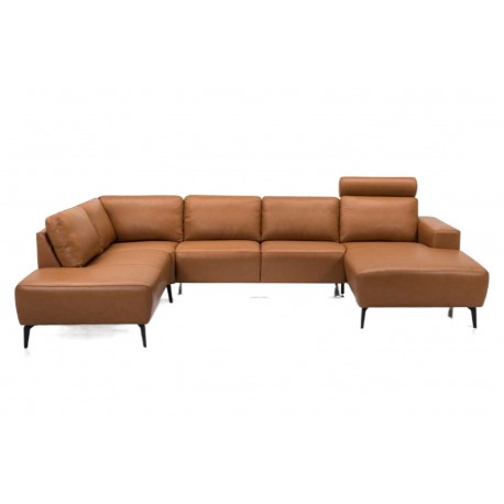 Copenhagen corner sofa with chaise longue Cognac