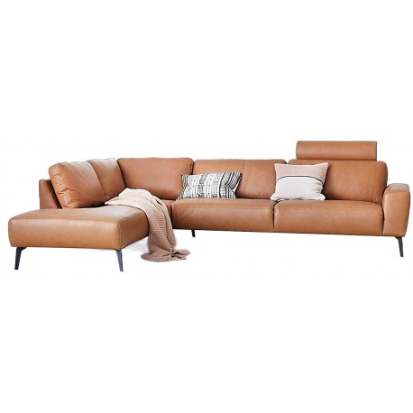 Copenhagen corner sofa with chaise longue Cognac