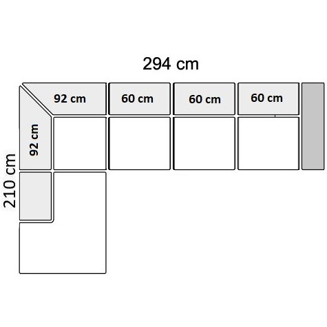 294 cm with 3 seater - Left